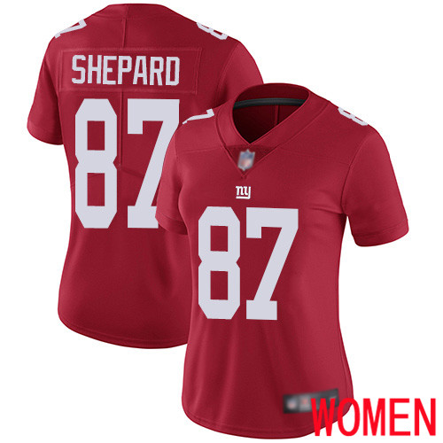 Women New York Giants #87 Sterling Shepard Red Limited Red Inverted Legend Football NFL Jersey->women nfl jersey->Women Jersey
